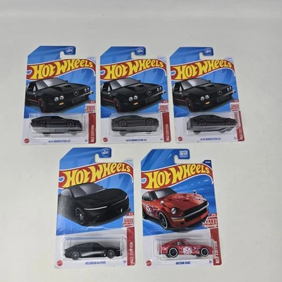 风火轮红色版 5 件装 Datsun 24 盎司红色 Delorean Alphas Alfa Romeo GTV6 — 第 1/4 张图片