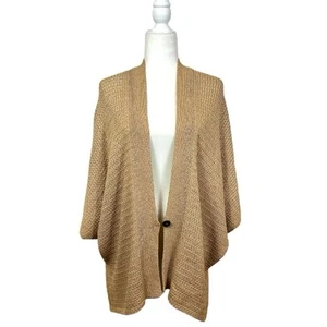 Massimo Dutti Open Knit Kimono Cardigan Size Small Camel Cover up One Button - Picture 1 of 9
