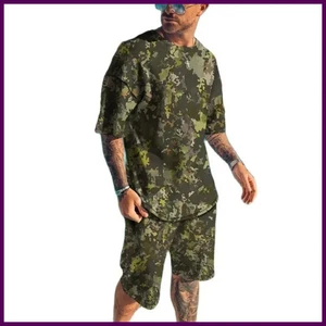 Conjunto de 2 camisetas y pantalones cortos de verano de manga corta para hombre - Imagen 1 de 33
