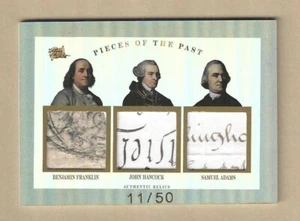 2023 Pieces Of The Past Historical FRANKLIN/HANCOCK/ADAMS #227 Triple Relic /50 - Picture 1 of 2