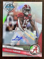 2023 Bowman University Chrome Dallas Turner Refractor Auto #d/499 Alabama