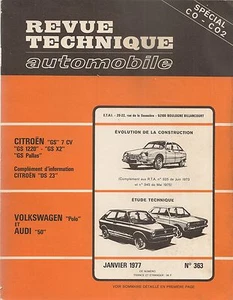 KFZ TECHNISCHE ZEITSCHRIFT 363 RTA 1977 VOLKSWAGEN POLO AUDI 50 CITROEN GS - Bild 1 von 1