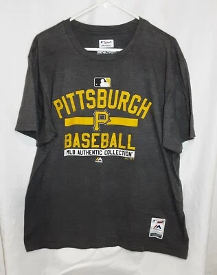 Pittsburgh Pirates Majestic Triple Peak Ring Spun MLB T-Shirt Mens Sz XL - E38 - Image 1 of 4