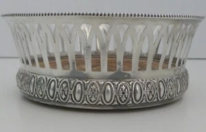 Gorham Sterling Pierced Beaded Bottle Coaster EUGENE HYKE signed ANTIQUE - Picture 1 of 6