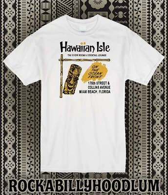 Retro Tiki T Shirt Tee Lounge Bar Mug Restaurant Hawaiian Isle Miami Beach FL - Image 1 of 4
