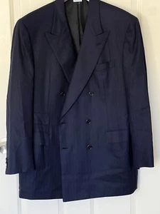 Brioni 100% Wool Blue Striped Sports Coat Blazer 44R Made in Italy Prato - Picture 1 of 9