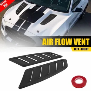 For Dodge Ram 1500 2500 3500 2Pcs Black Car Front Hood Air Vent Cover Decor Trim - Picture 1 of 11