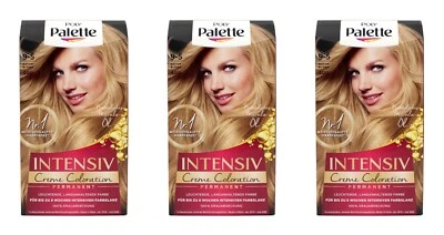 SCHWARZKOPF 3x Poly Palette Intensiv Creme Coloration 9-5 Naturblond EAN4015100329827