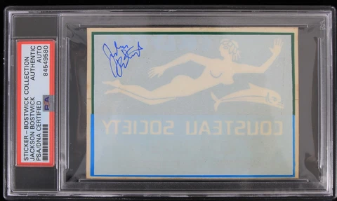 1975 Captain Marvel Jackson Bostwick Signed 3 x 4.5 Sticker (PSA/DNA Slabbed) Cover
