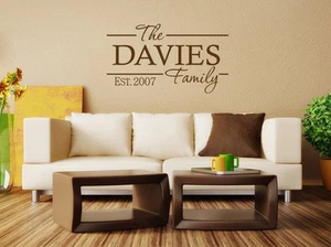 PERSONALISED Family Wall Quote, Wall Art Sticker, Modern Vinyl Transfer decal - Picture 1 of 4