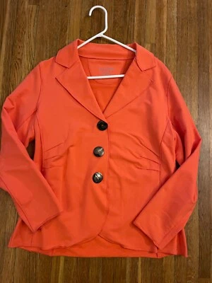 Blazer coral Buda neón botón delantero talla grande Foto 1 de 4