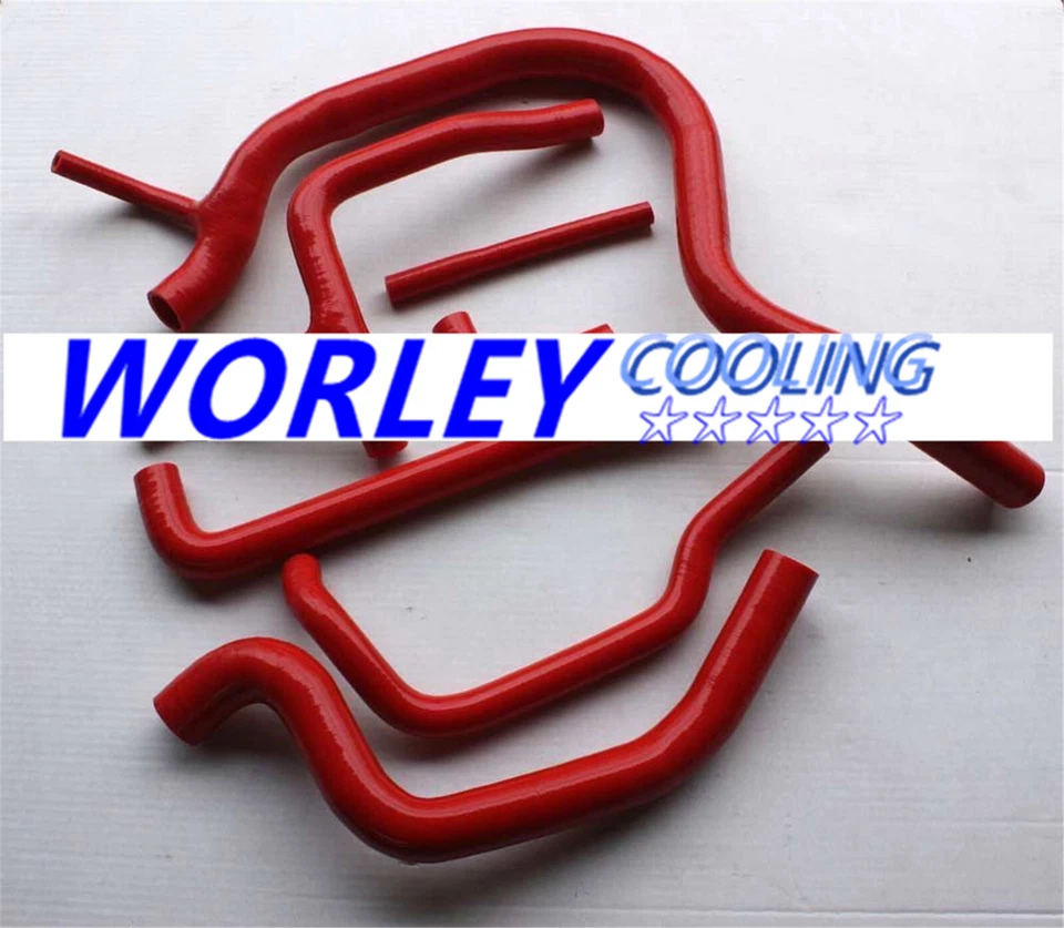 RED silicone radiator heater hose for SAAB 900 16V 1986-1993 87 88 89 90 91 92 - Image 1 of 1