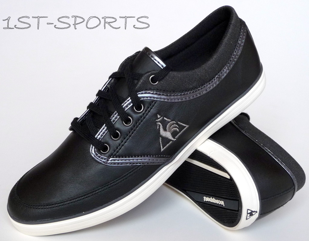 le coq sportif black leather shoes