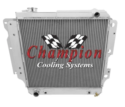 Radiador de aluminio Champion EC2101 de 2 filas para Jeep Wrangler 1987-2006 Foto 1 de 4