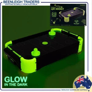Glow In The Dark MINI DESKTOP AIR HOCKEY TABLE  Brand New - Picture 1 of 11