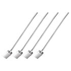 4Pcs 8.9" Stainless Steel Spoon Straw Reusable Long Handle Straw Spoon Silver