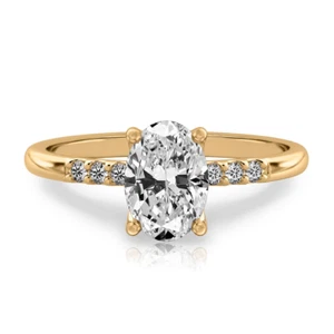 IGI Certified 1.10 Ct Oval Lab Created Diamond Wedding Ring in 18k Yellow Gold - Picture 1 of 10