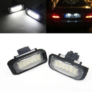 2x White LED License Plate Lights For Mercedes W203 4DR C209 R230 CLK SL CLASS - Picture 1 of 12