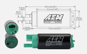 AEM Hi-Flow E-85 E85 Universal Fuel Pump Flex Fuel 50-1200 - Picture 1 of 2