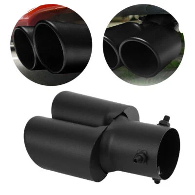 Car Rear Exhaust Pipe Tail Muffler Tip Matte Black Stainless Steel Accessories - Image 1 of 4