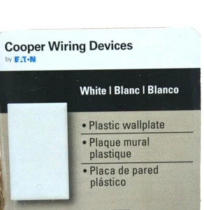 Blank Outlet Cove Single Gang White 10 PACK Cooper / Eaton 2129W - Imagen 1 de 4