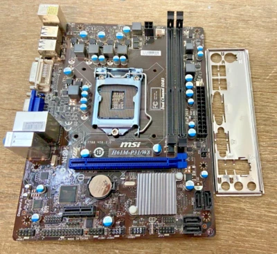 MSI H61M-P31/W8 LGA1155 DDR3 Micro ATX Motherboard w/ I/O Shield (OFFERS OK) - Image 1 of 4