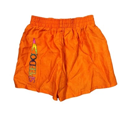 Speedo VTG 90s Windbreaker Nylon Swim Run Shorts Orange Youth Medium - Image 1 of 4