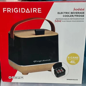Frigidaire EFMIS310 in Schwarz Tragbar Retro 6 Dosen Mini Getränkekühlschrank Neu im Karton - Bild 1 von 5