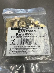 EASTMAN TEIL # 65333LF 3/16 MESSING KOMPRIMIERUNG UNIONS 5ER-PACK NEU IN VERSIEGELT - Bild 1 von 4