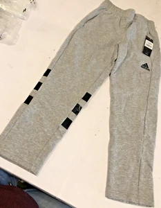 Sweatpants Boys Size 8 Small Gray Black Adidas Athletic Jogger new B564 Play - Picture 1 of 3