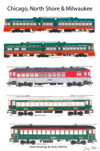 Póster firmado de Chicago, North Shore y Milwaukee 11""x17"" por Andy Fletcher - Imagen 1 de 1