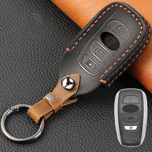 For Subaru Forester Impreza Leather 4 Button Key Fob Shell Case Cover Holder - Picture 1 of 10