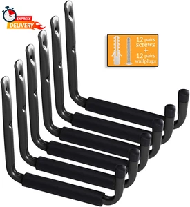 Garage Ladder Storage Hooks 9.4 Inch, Heavy Duty Large Tool Hanger Wall Mounted - Picture 1 of 12