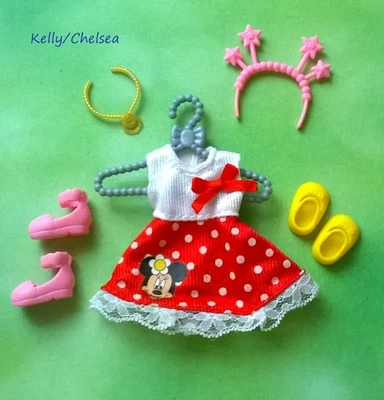 Muñeca Kelly o Chelsea Minnie Mouse vestido, accesorios zapatos plius #B Foto 1 de 3