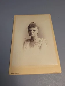 Vintage 1880s 6.5x4.25 Cabinet Card Photograph Lady MAX PLATZ, CHICAGO - Picture 1 of 4