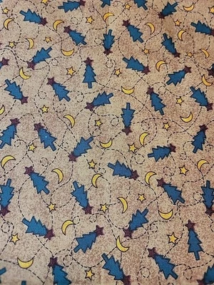 Mumms The Word Christmas Trees On Brown  Cotton Quilt Fabric 32" Debbie Mumm - Image 1 of 4