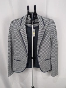 Freshman 1996  Striped Blue White Blazer Women's Jacket Size M Knit NWT - Picture 1 of 9