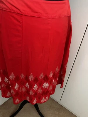 Monsoon Red/Orange A-line Skirt Size 22 - Image 1 of 4
