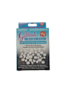 Gemagic Clear 1-Step Stud Rhinestones Assorted Sizes: 20 30 34 40 & 60; 250 PCS - Picture 1 of 2