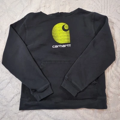 Sudadera con Capucha Carhartt Talla XL 18-20 USADA EN EXCELENTE ESTADO Negra con Logo Clásica Amarillo Brillante Foto 1 de 4