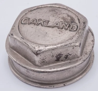 1920s - Oakland Plated Brass Threaded Automobile Hubcap Grease Cap GM Pontiac - Image 1 of 4