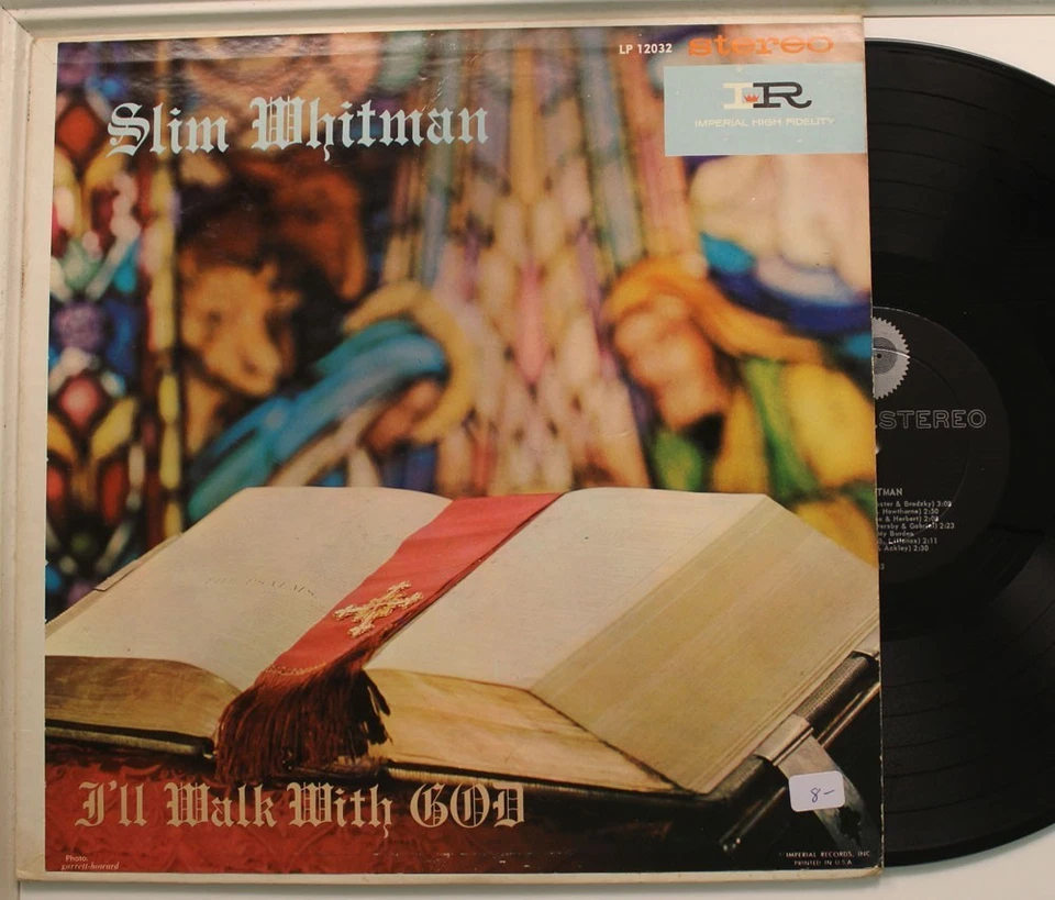 Slim Whitman Lp I'Ll Walk With God On Imperial - Vg VG+ To VG - Image 1 of 1