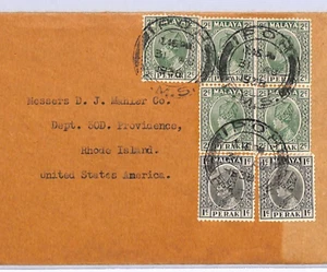 MALAYA PERAK Cover Ipoh USA RI Providence 1938 {samwells-covers}XH270 - Picture 1 of 10