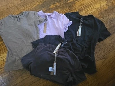 NWT SKIMS New Cotton Jersey Short Sleeve Tshirt Dusk Soot Iron Green Grey Small - Image 1 of 4