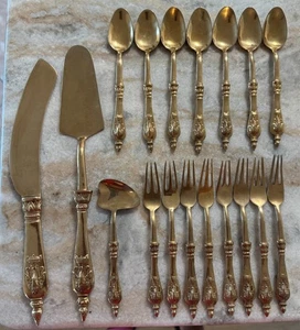 Juego de cubiertos de bronce níquel Bangkok Tailandia Jewelers calidad James de colección 18 piezas - Imagen 1 de 6
