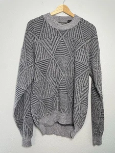 Vintage 90s JT Beckett Wool Blend Men's Geometric Sweater Size XL - Picture 1 of 6