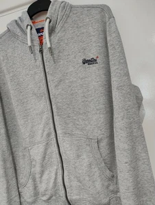 Superdry Hoodie Mens Orange Label Lightweight Track Grey XXL 2XL O8AT 142 - Picture 1 of 17