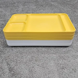 Vintage Tupperware Plates White and Yellow - Picture 1 of 9