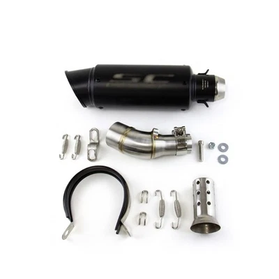 Deslizable para Yamaha MT-03 YZF R3 2015-2025 escape tubo de cola media silenciador puntas negro Foto 1 de 4