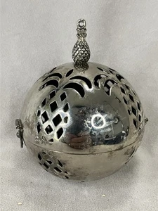 Palla ospitalità argento Lenox decorazione natalizia Potpourri Stieff Williamsburg - Foto 1 di 6